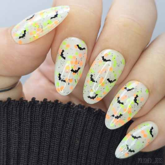 How You Boo-in'?-White Crelly Glitter Polish