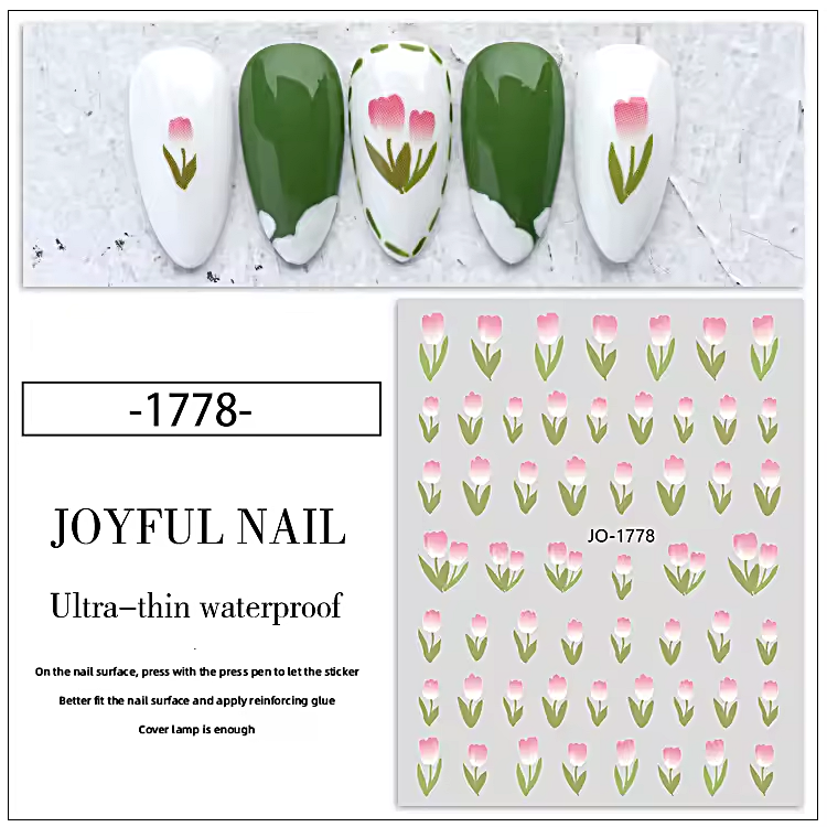 Spring Nail Decals- Self Adhesive 3D Nail Art JO-1778