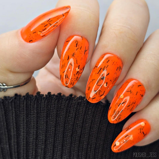 Boo-gie Down-Orange Neon Glitter Polish
