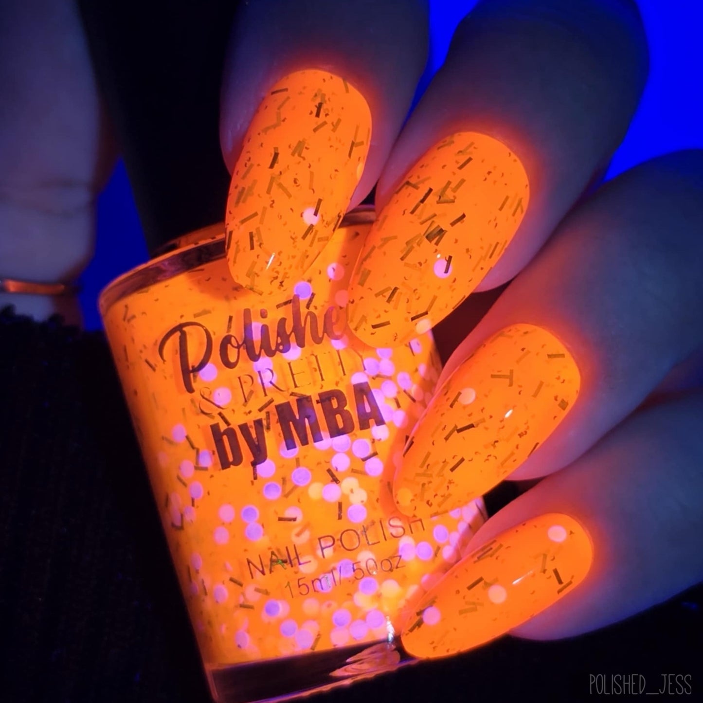 Boo-gie Down-Orange Neon Glitter Polish