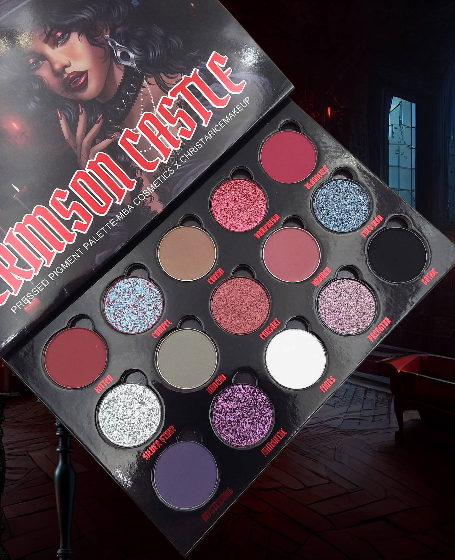 Crimson Castle-Pressed Pigment Palette