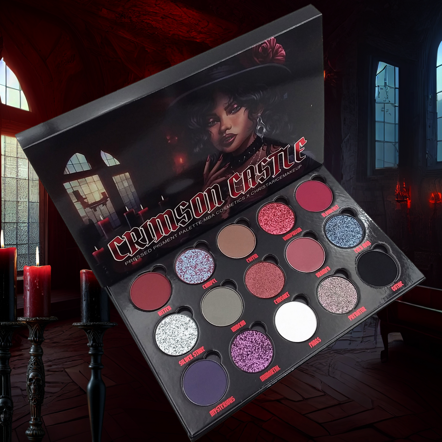 Crimson Castle-Pressed Pigment Palette