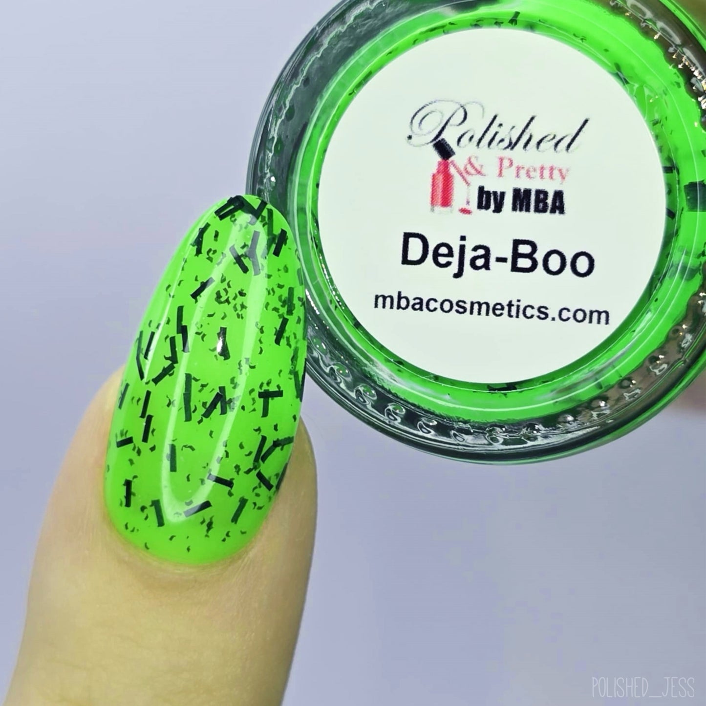 Deja-Boo-Green Neon Glitter Polish
