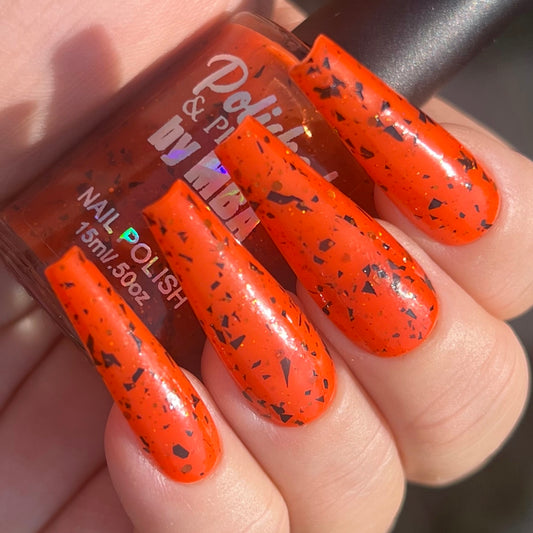 Poison Pumpkin-Orange Jelly Glitter Nail Polish