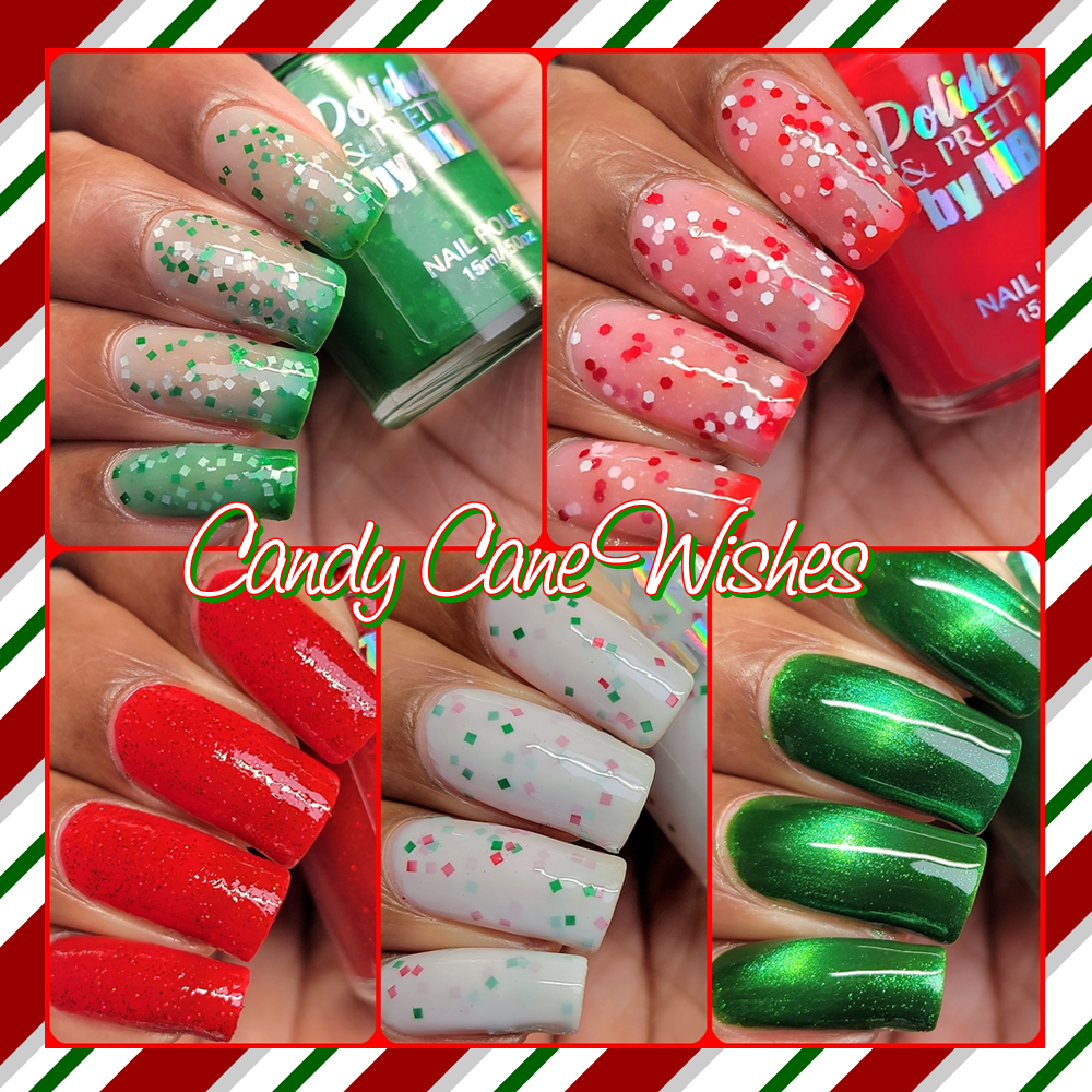 Candy Cane Wishes Nail Polish Collection-15ml Bottles