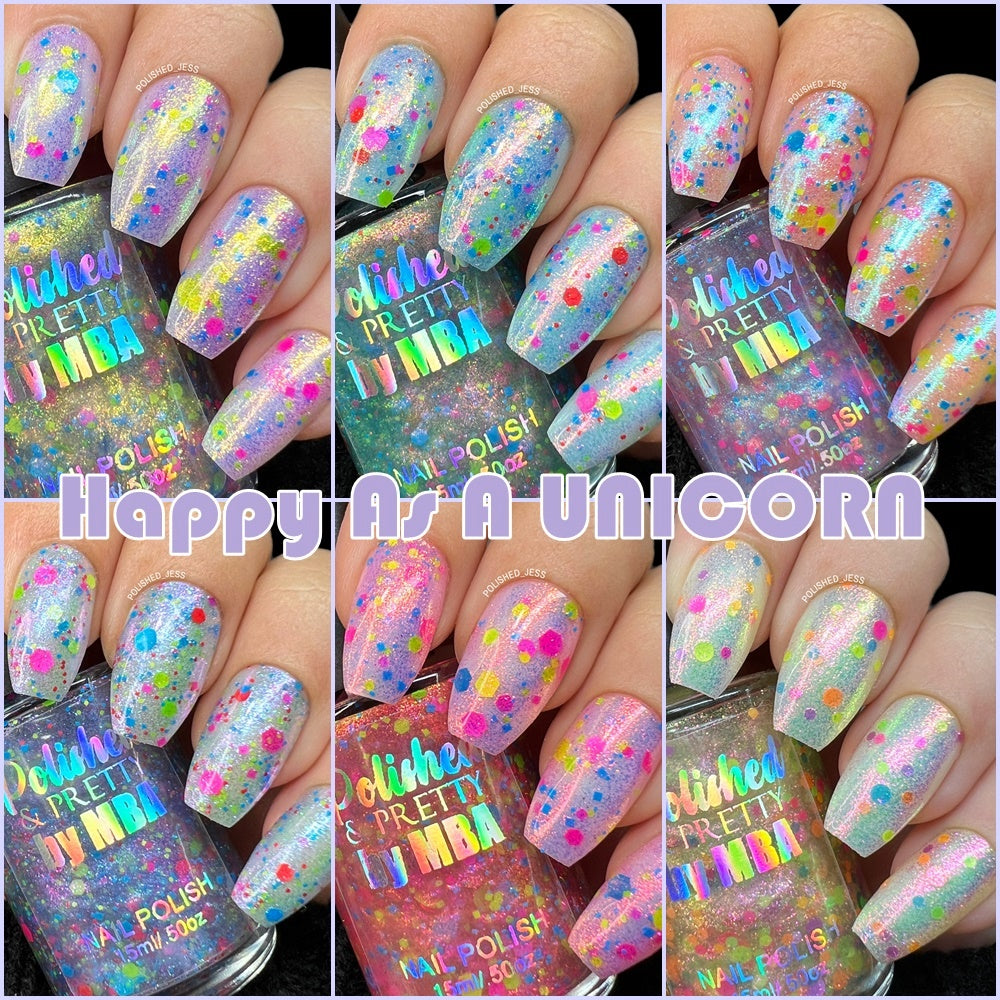 Happy As A Unicorn-Iridescent Multichrome Collection-Large 15ml Bottles