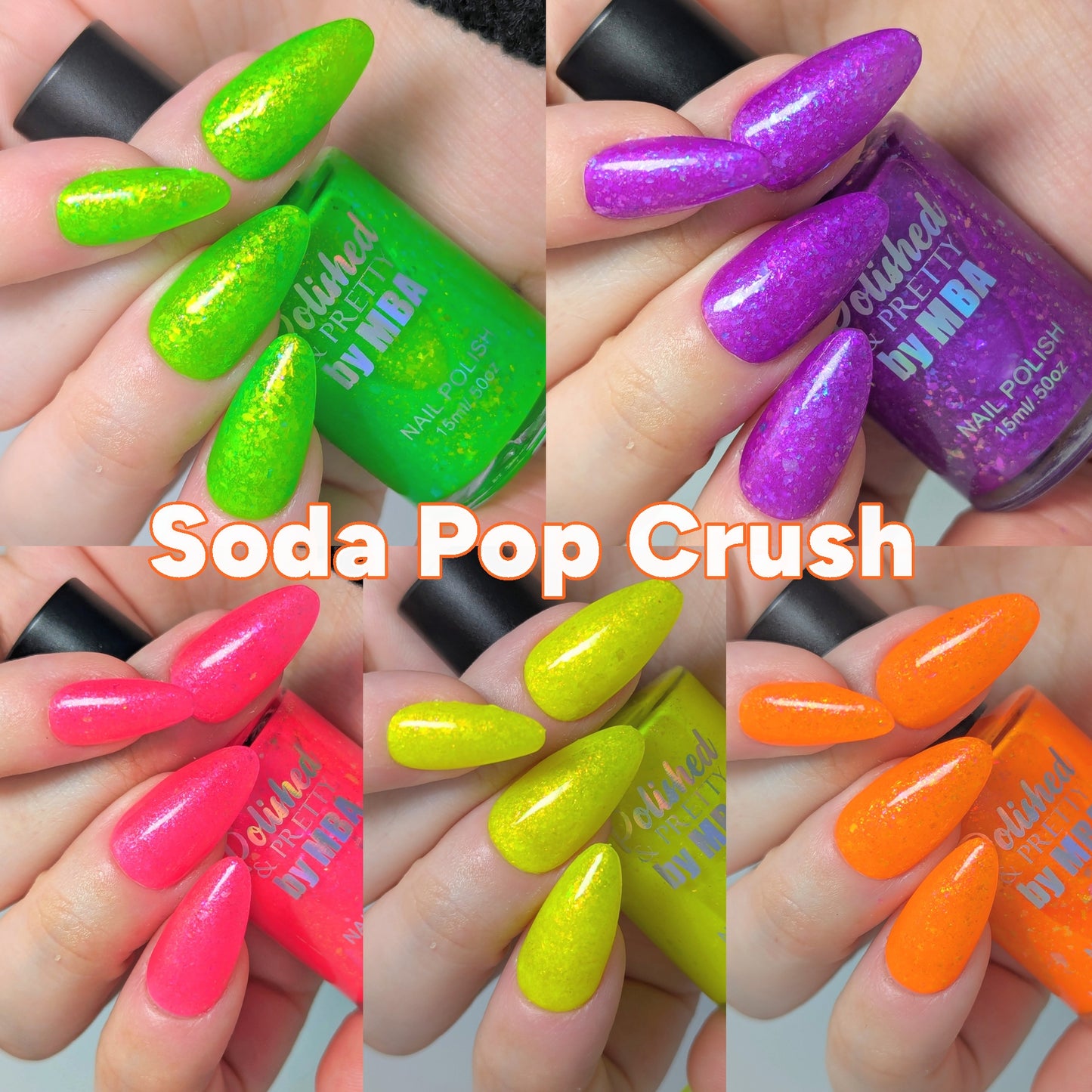 Soda Pop Crush-Neon Flakie Nail Polish Collection