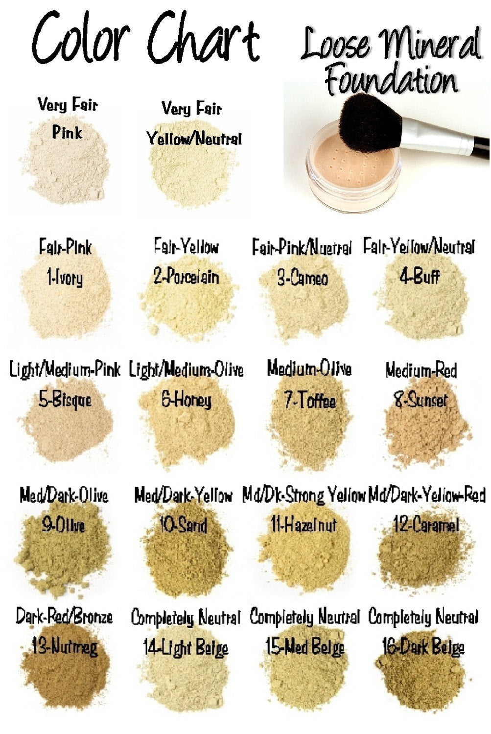 Loose Mineral Foundation - 30gr jar/10gr net weight- Choose from 18 shades