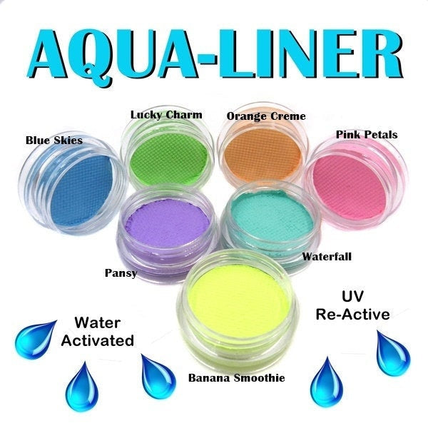 Water Activated Eyeliner Eyeshadow Palette UV Light Neon Reactive