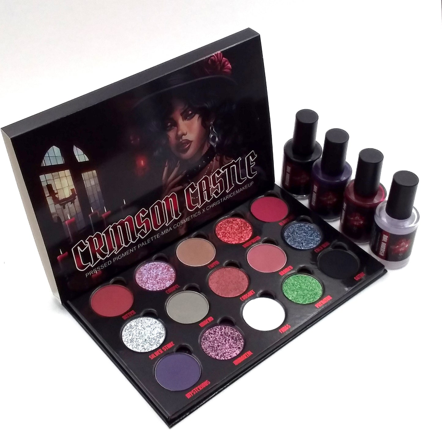 Crimson Castle-Pressed Pigment  Palette