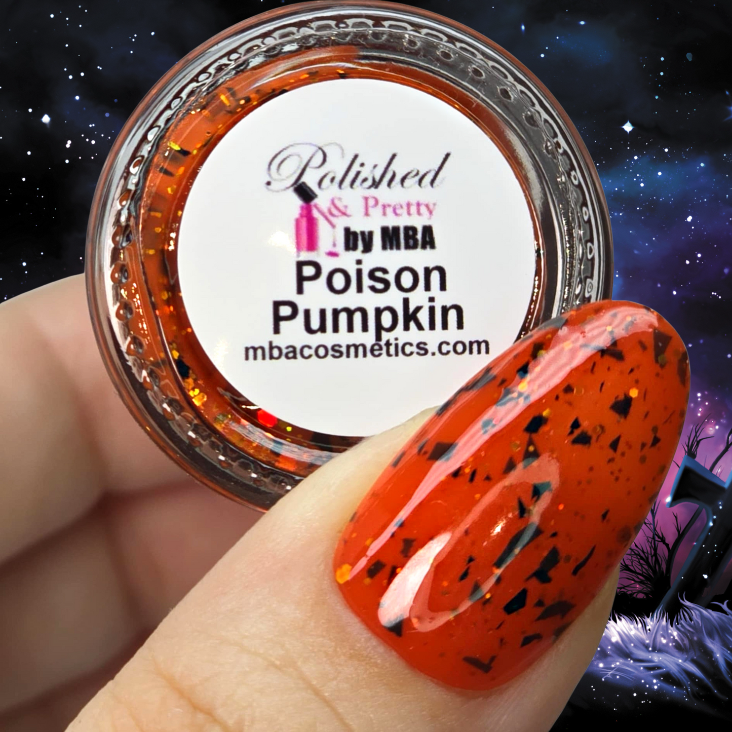 Poison Pumpkin-Orange Jelly Glitter Nail Polish