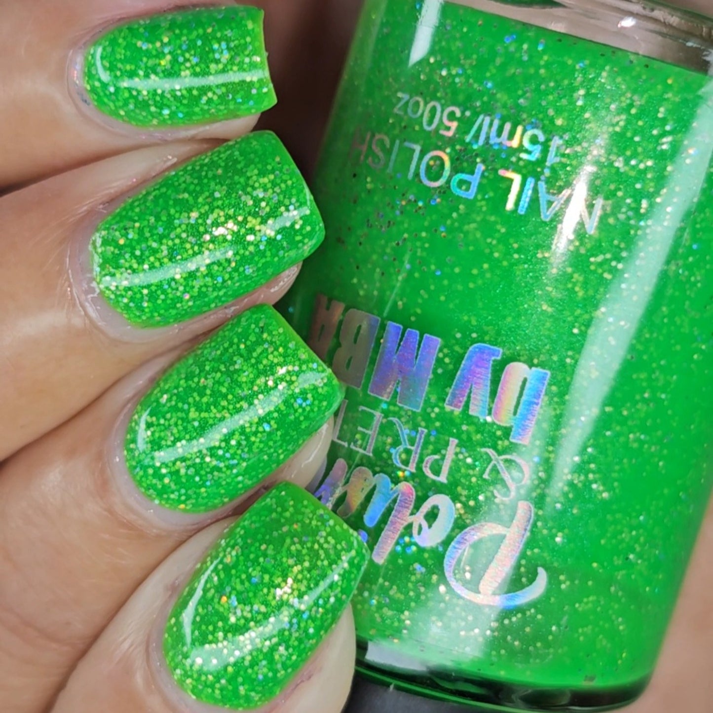 Electric Lime Flash-Neon Holographic Polish