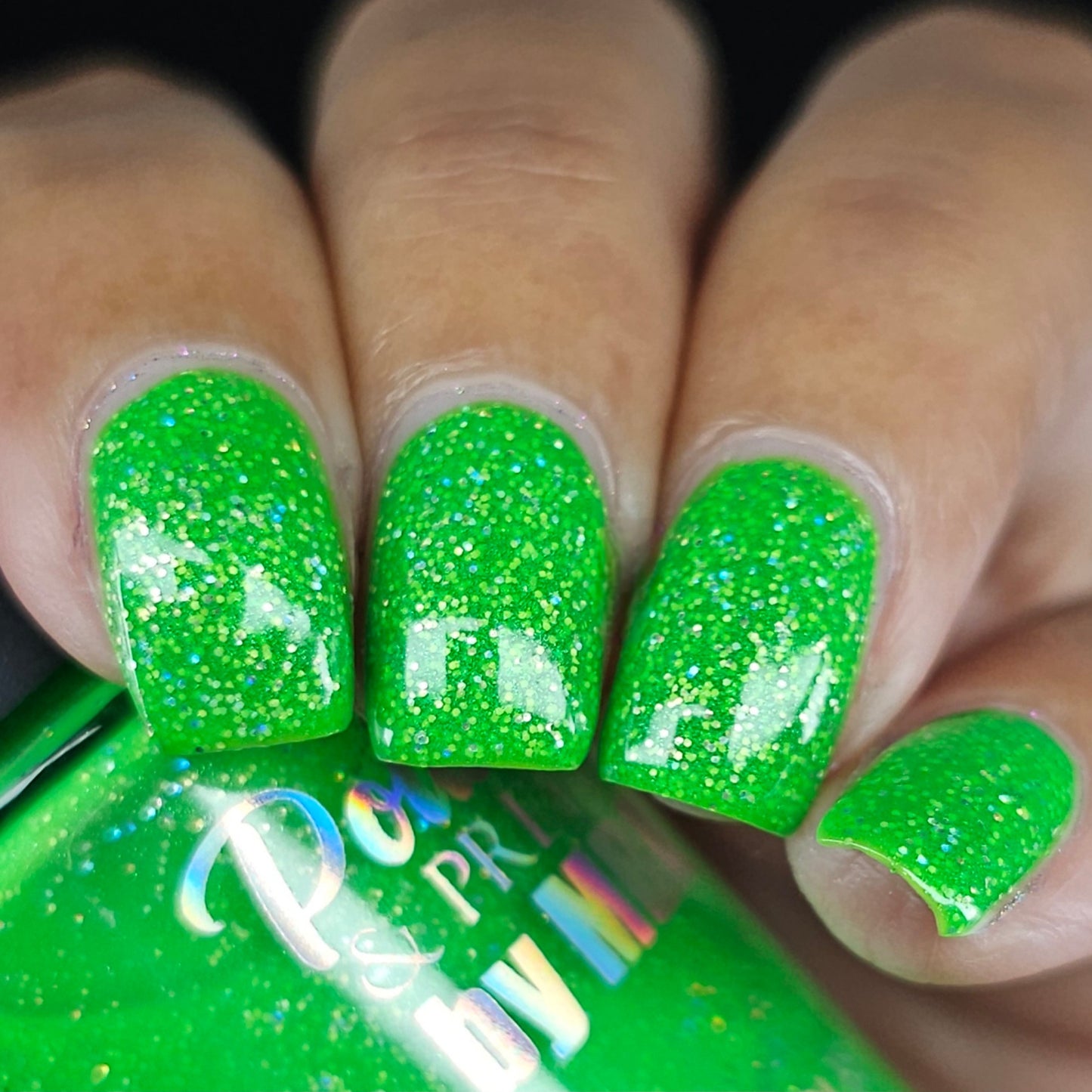 Electric Lime Flash-Neon Holographic Polish