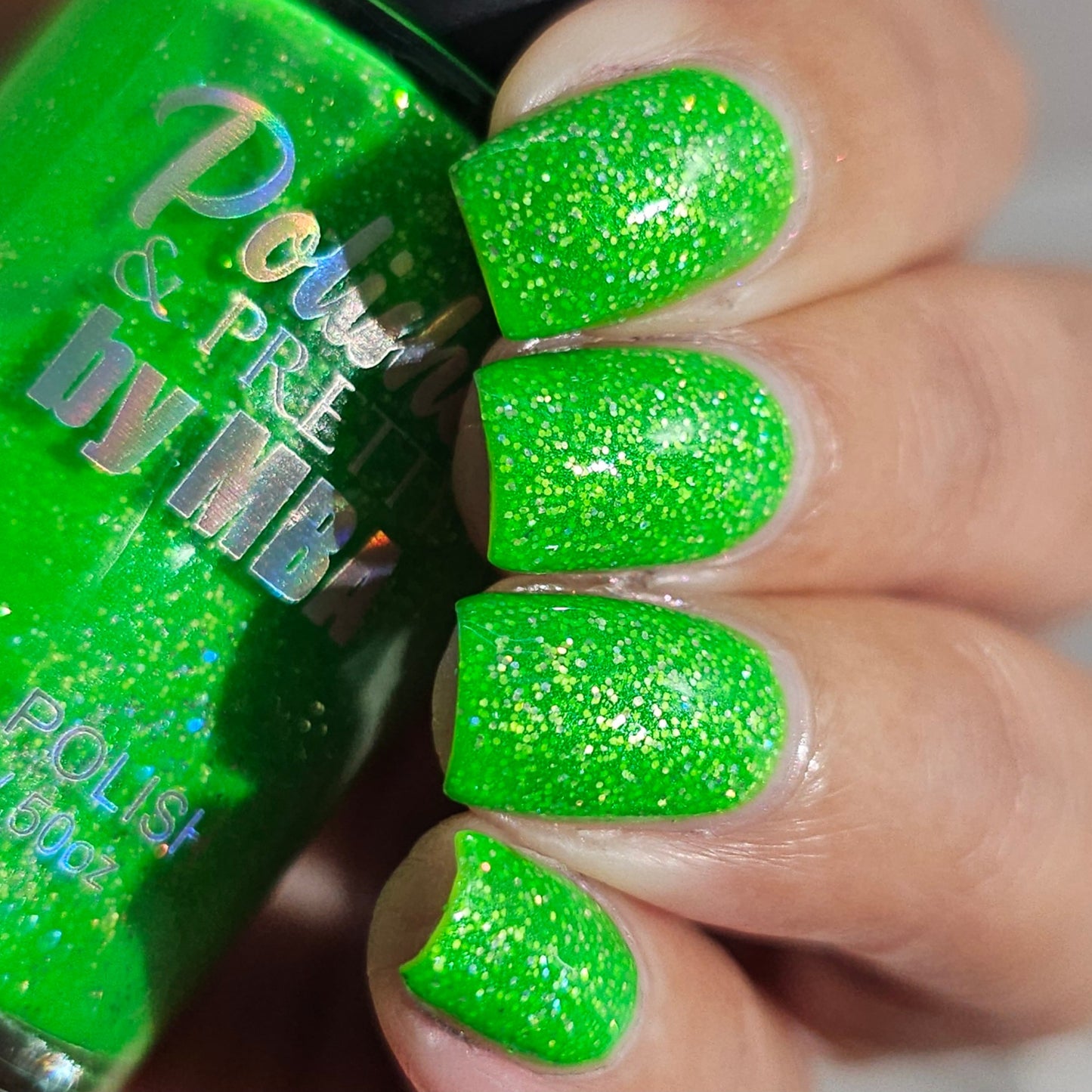 Electric Lime Flash-Neon Holographic Polish