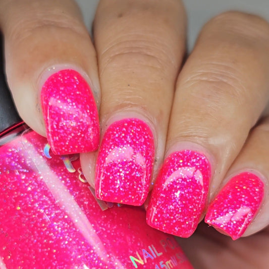 Screamin' Flamingo-Neon Holographic Polish