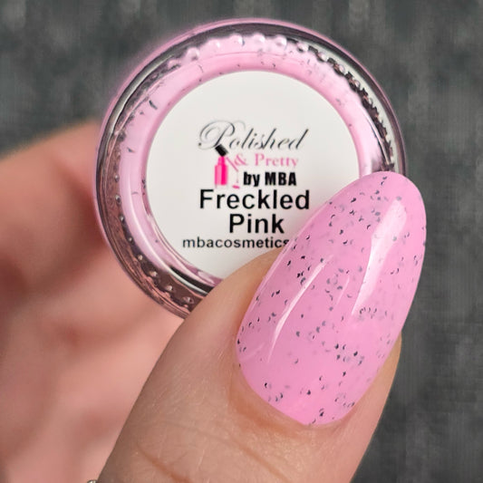 Pink Freckled Egg-Pastel Pink Glitter Polish