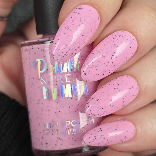 Pink Freckled Egg-Pastel Pink Glitter Polish