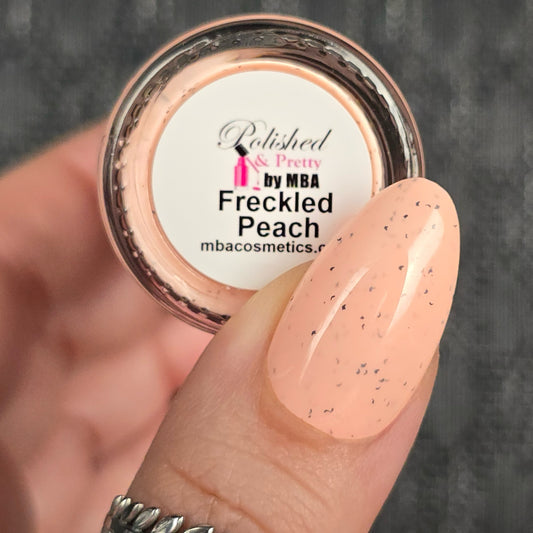 Peach Freckled Egg-Pastel Peach Glitter Polish