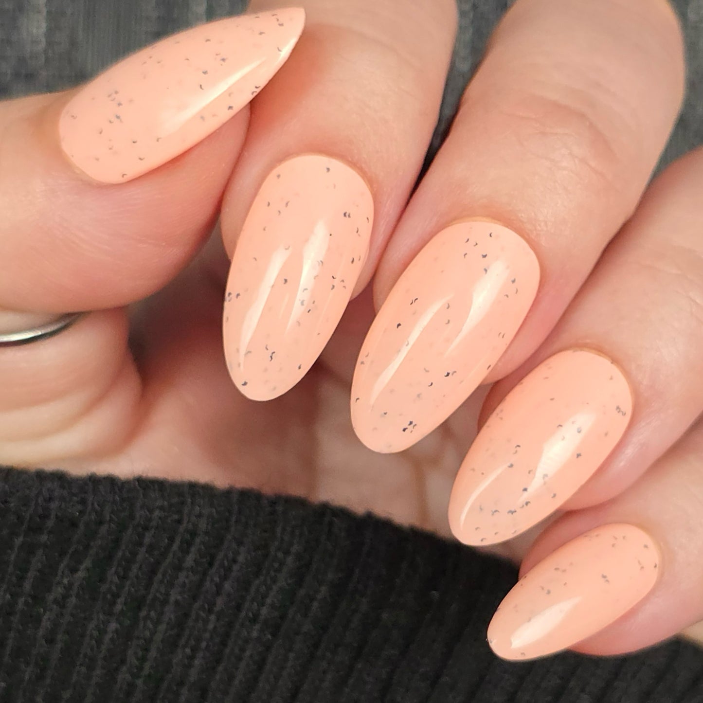 Peach Freckled Egg-Pastel Peach Glitter Polish