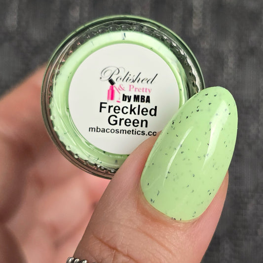 Green Freckled Egg-Pastel Green Glitter Polish