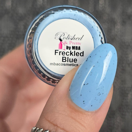 Blue Freckled Egg-Pastel Blue Glitter Polish