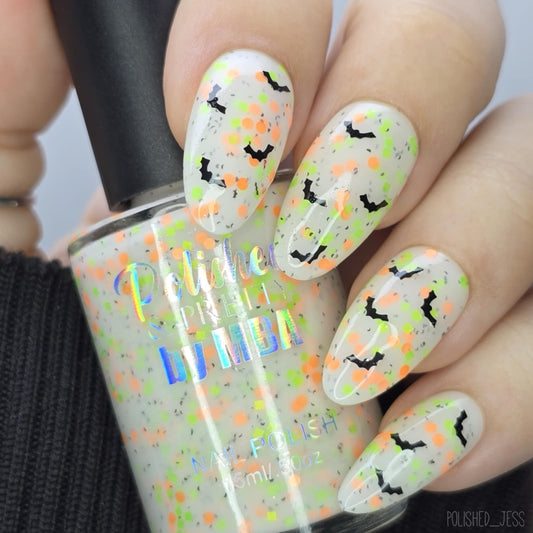 How You Boo-in'?-White Crelly Glitter Polish