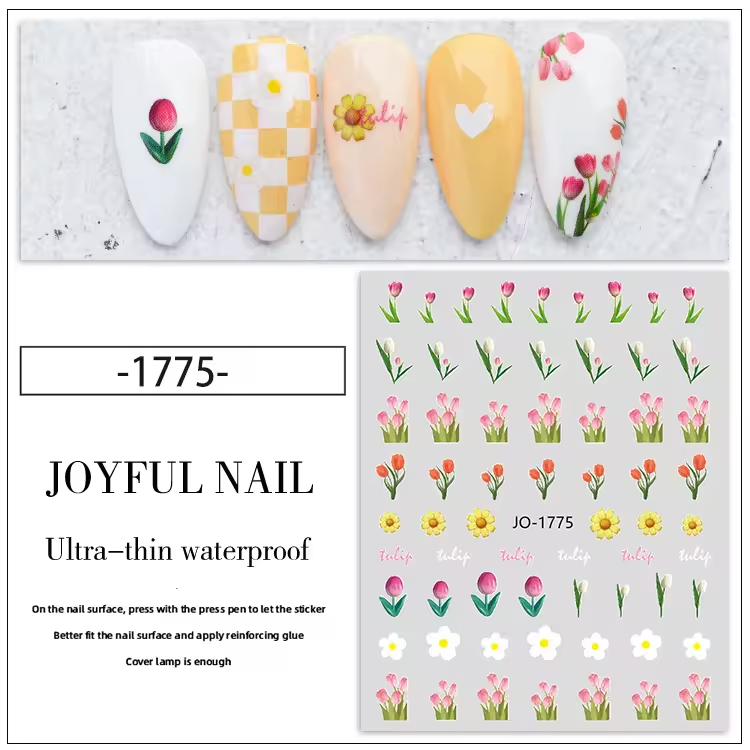 Spring Nail Decals- Self Adhesive 3D Nail Art JO-1775