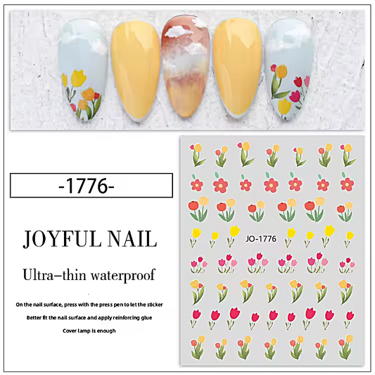 Spring Nail Decals- Self Adhesive 3D Nail Art JO-1776