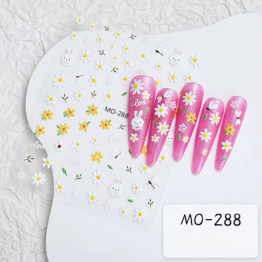 Spring Nail Decals- Self Adhesive 5D Nail Art MO288