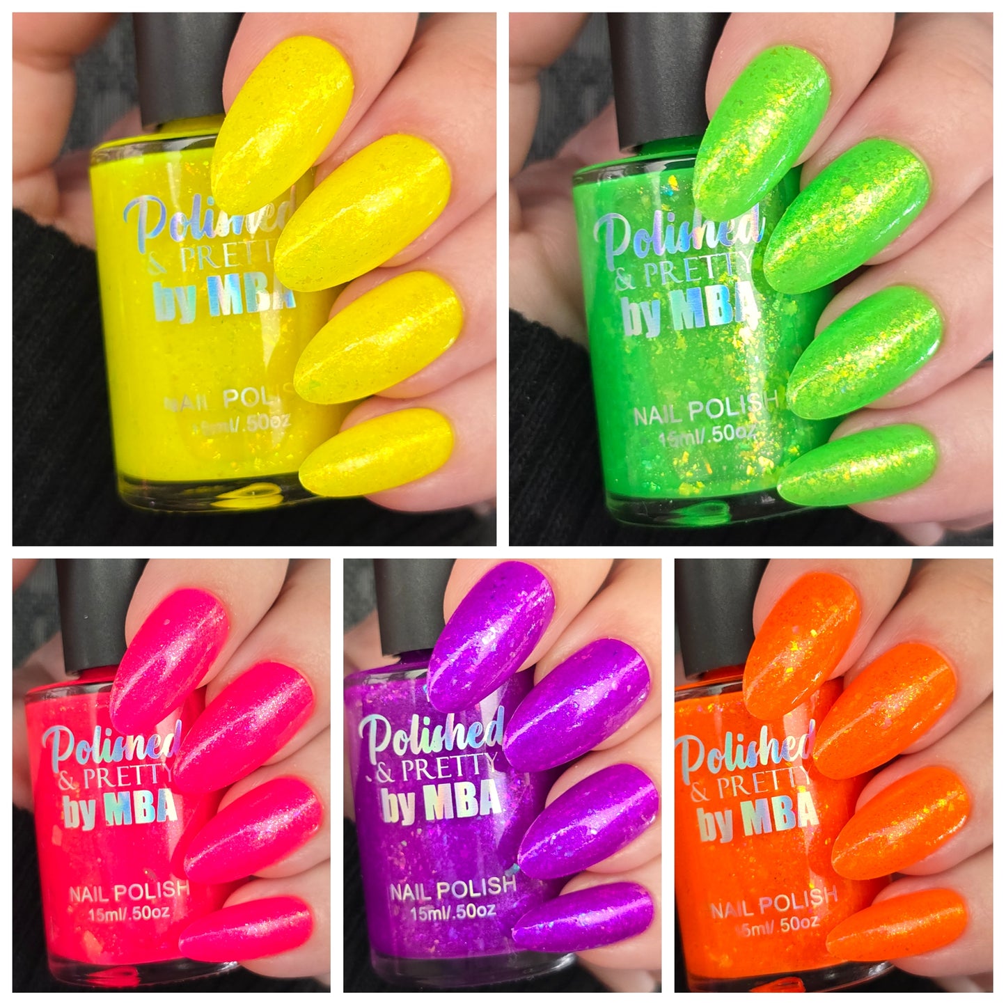 Grape Crush-Neon Flakie Nail polish
