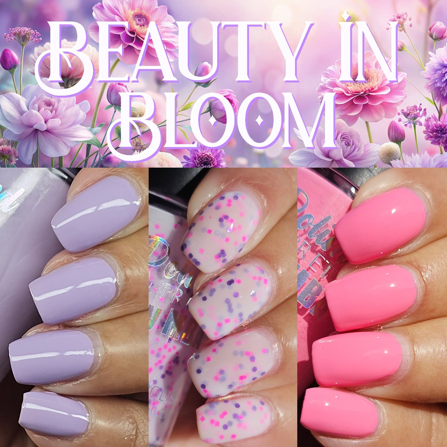 Polkadot Petals-White Crelly Glitter Polish