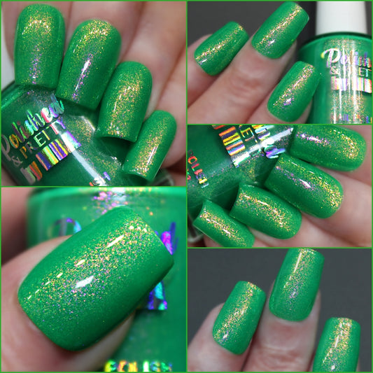 Watermelon Rind-Neon Shimmer Polish