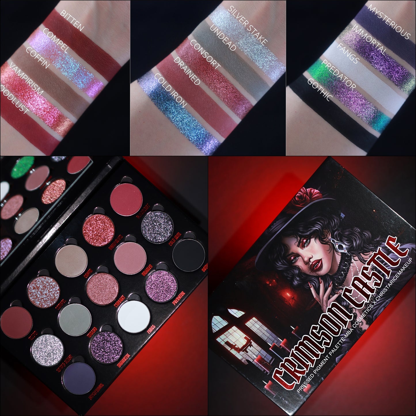 Crimson Castle-Pressed Pigment  Palette