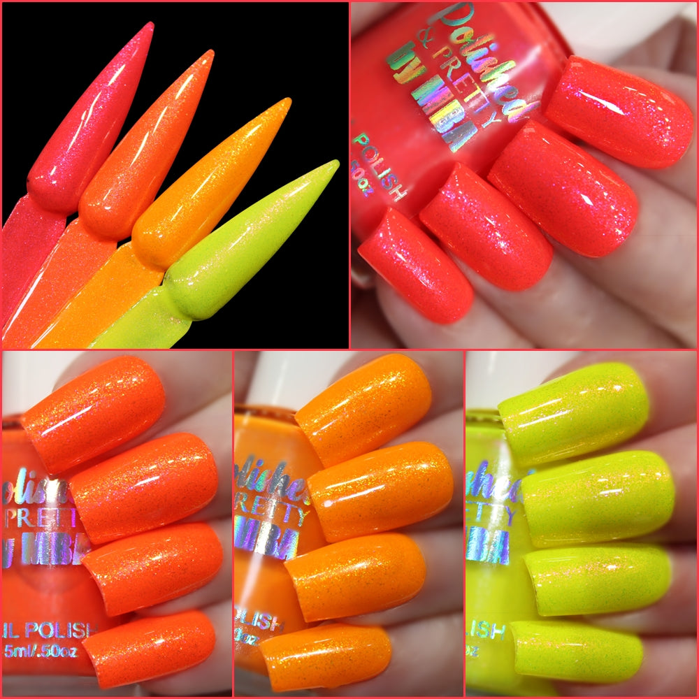 Fruitopia-Coral/Yellow Quad- Neon Shimmer Series