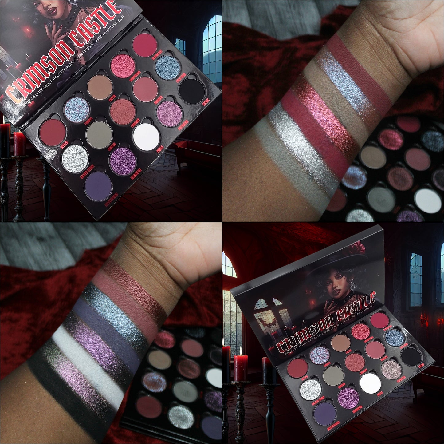 Crimson Castle-Pressed Pigment  Palette