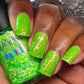 Aloha Lime Freeze-Neon Glitter Shimmer Polish
