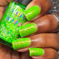Aloha Lime Freeze-Neon Glitter Shimmer Polish
