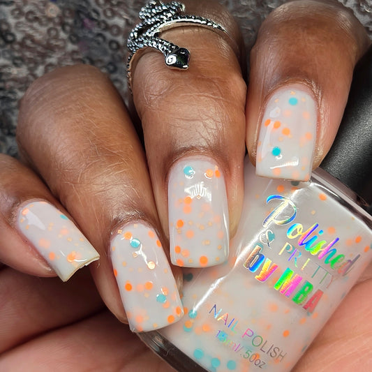Breezy Days-White Crelly Glitter Polish