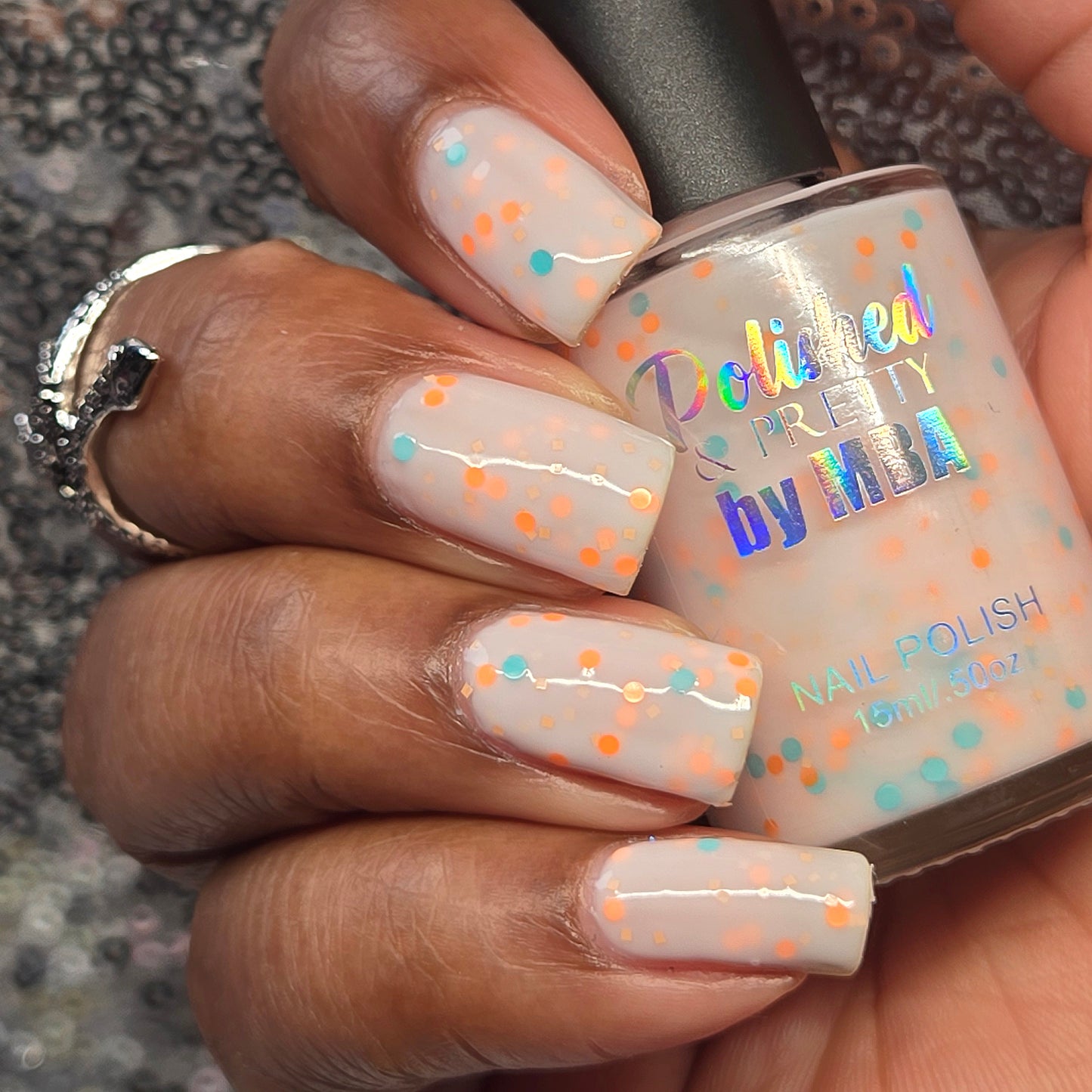 Breezy Days-White Crelly Glitter Polish