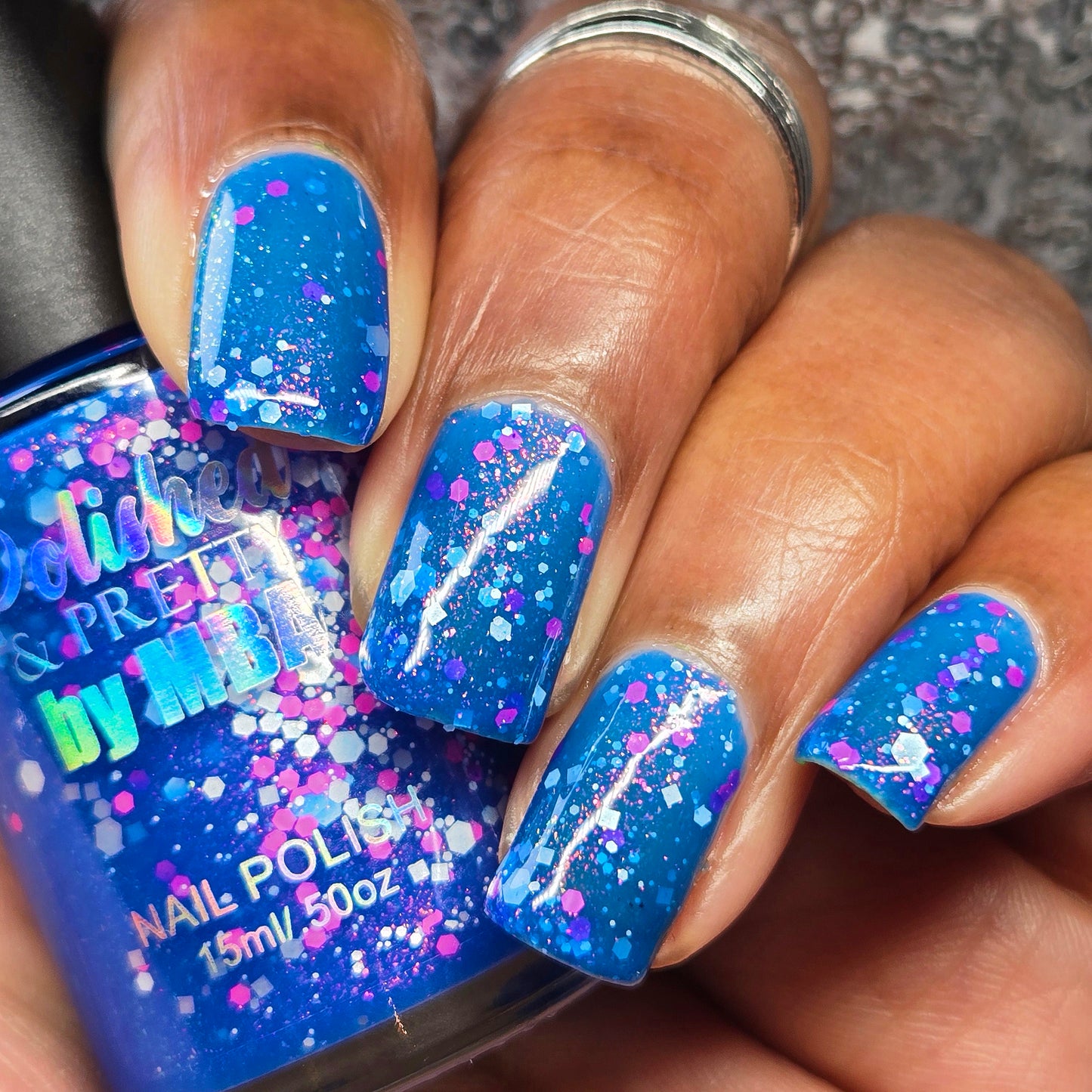 Kona Blue Cooler-Neon Glitter Shimmer Polish