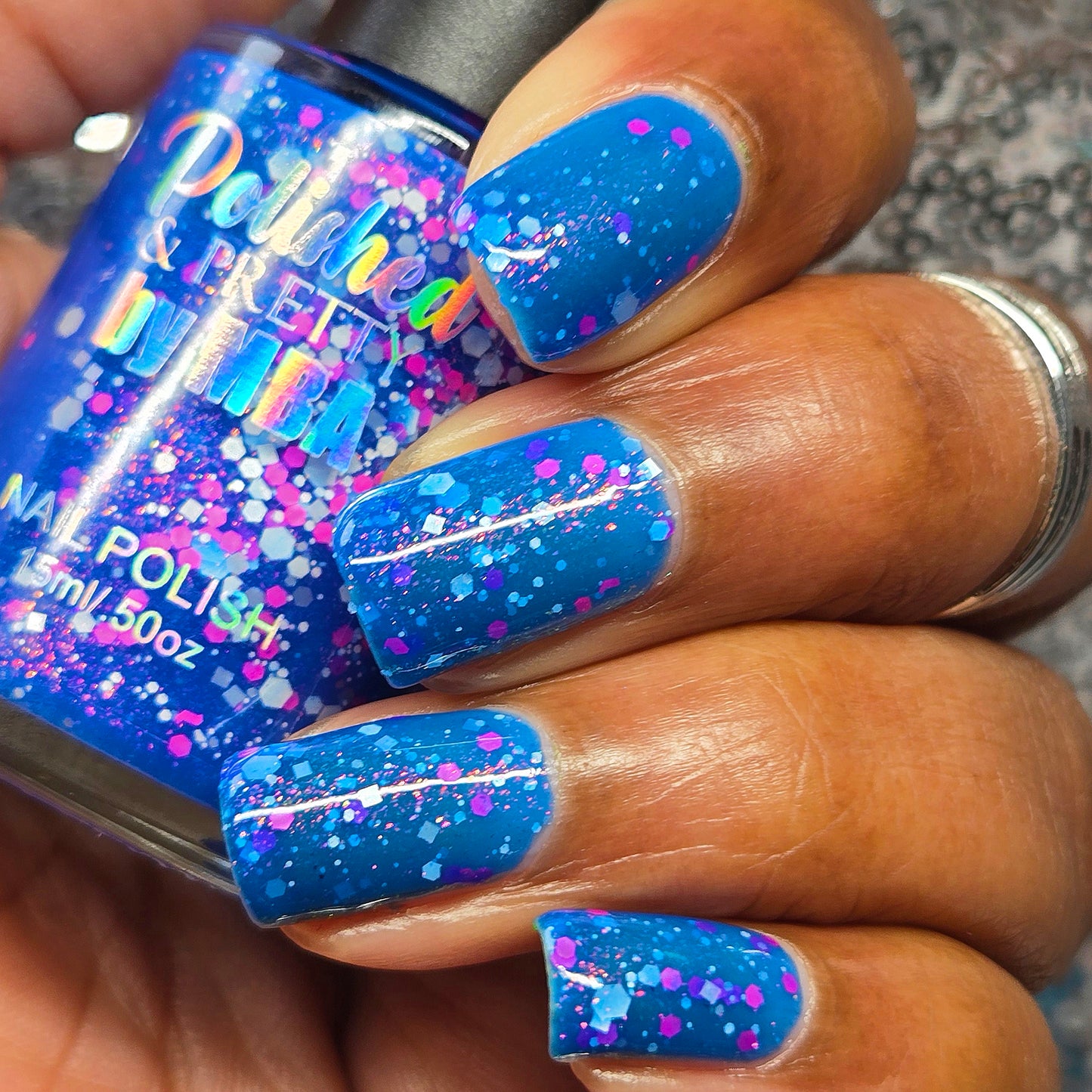 Kona Blue Cooler-Neon Glitter Shimmer Polish