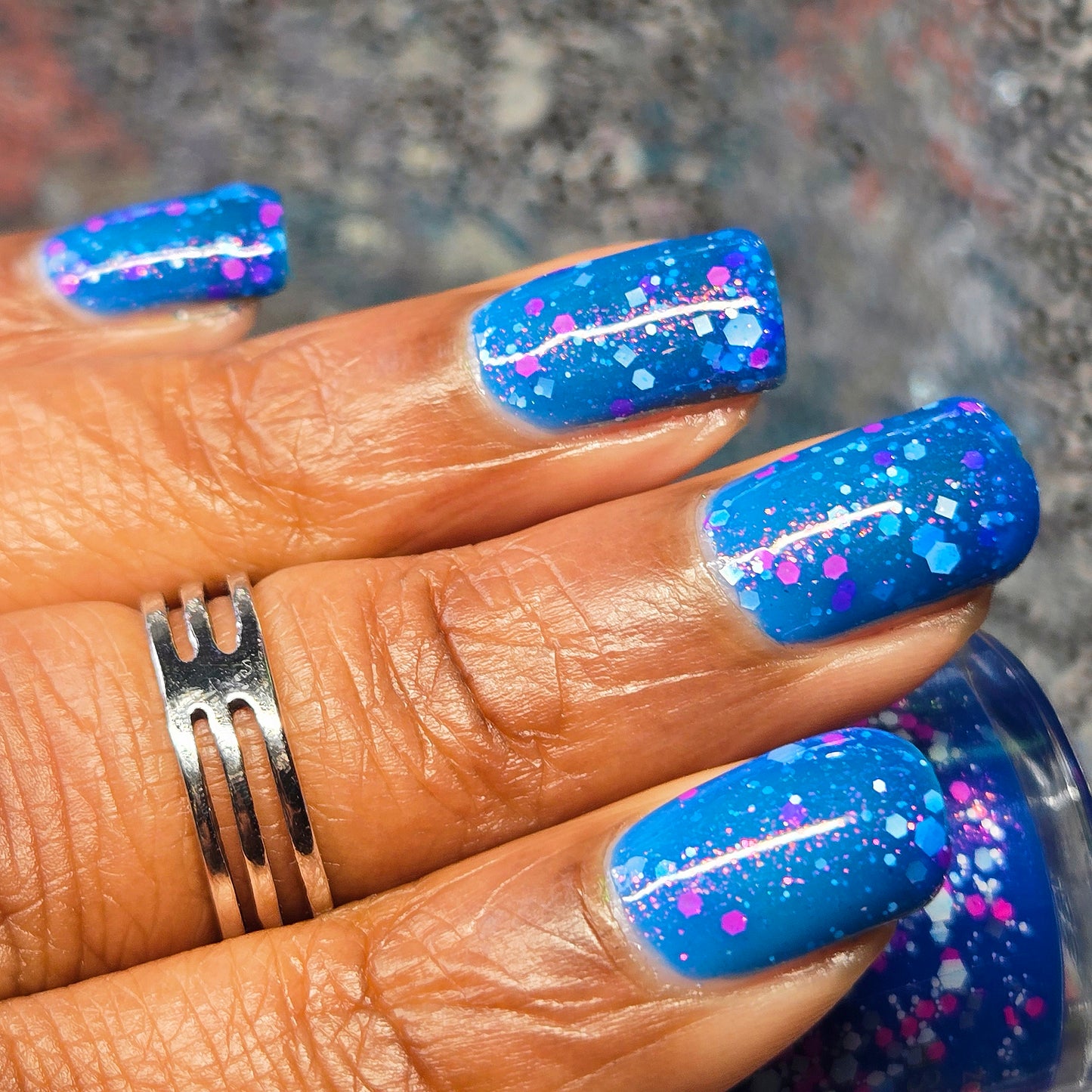 Kona Blue Cooler-Neon Glitter Shimmer Polish