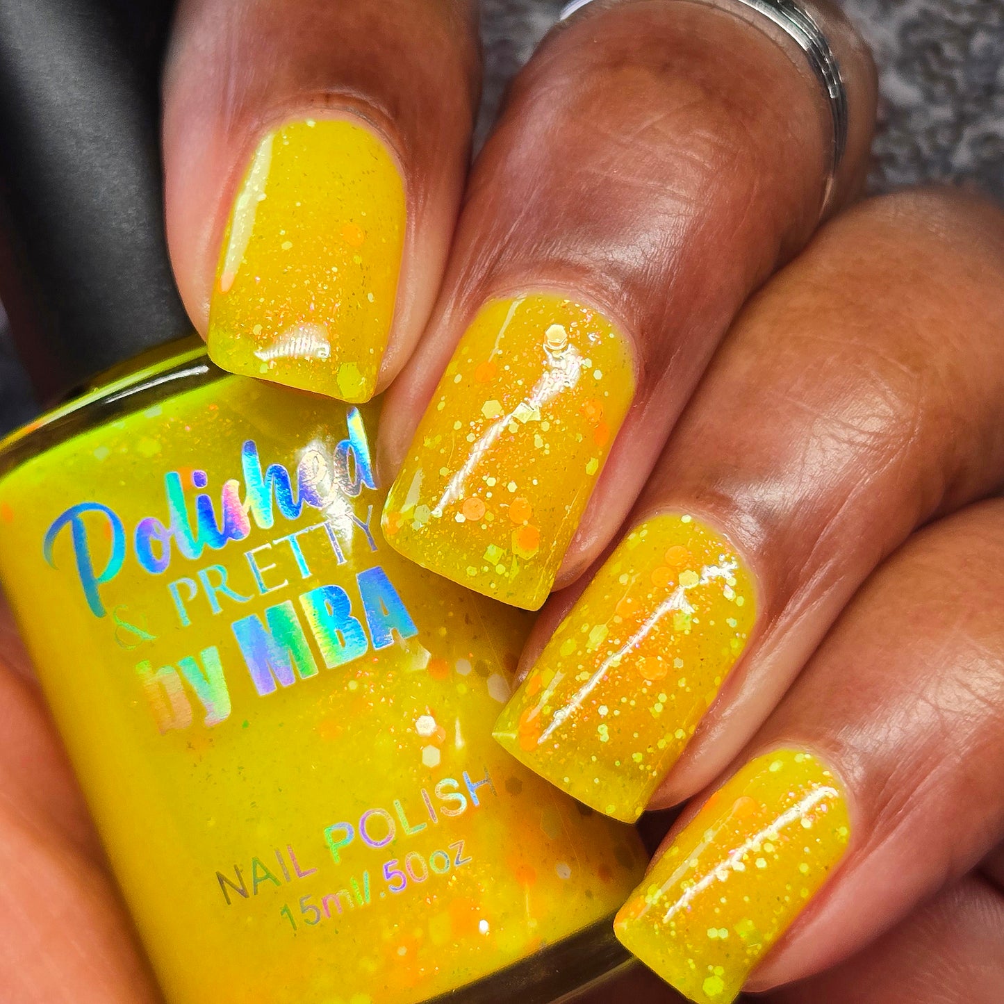 Lemondrop Chill-Neon Glitter Shimmer Polish