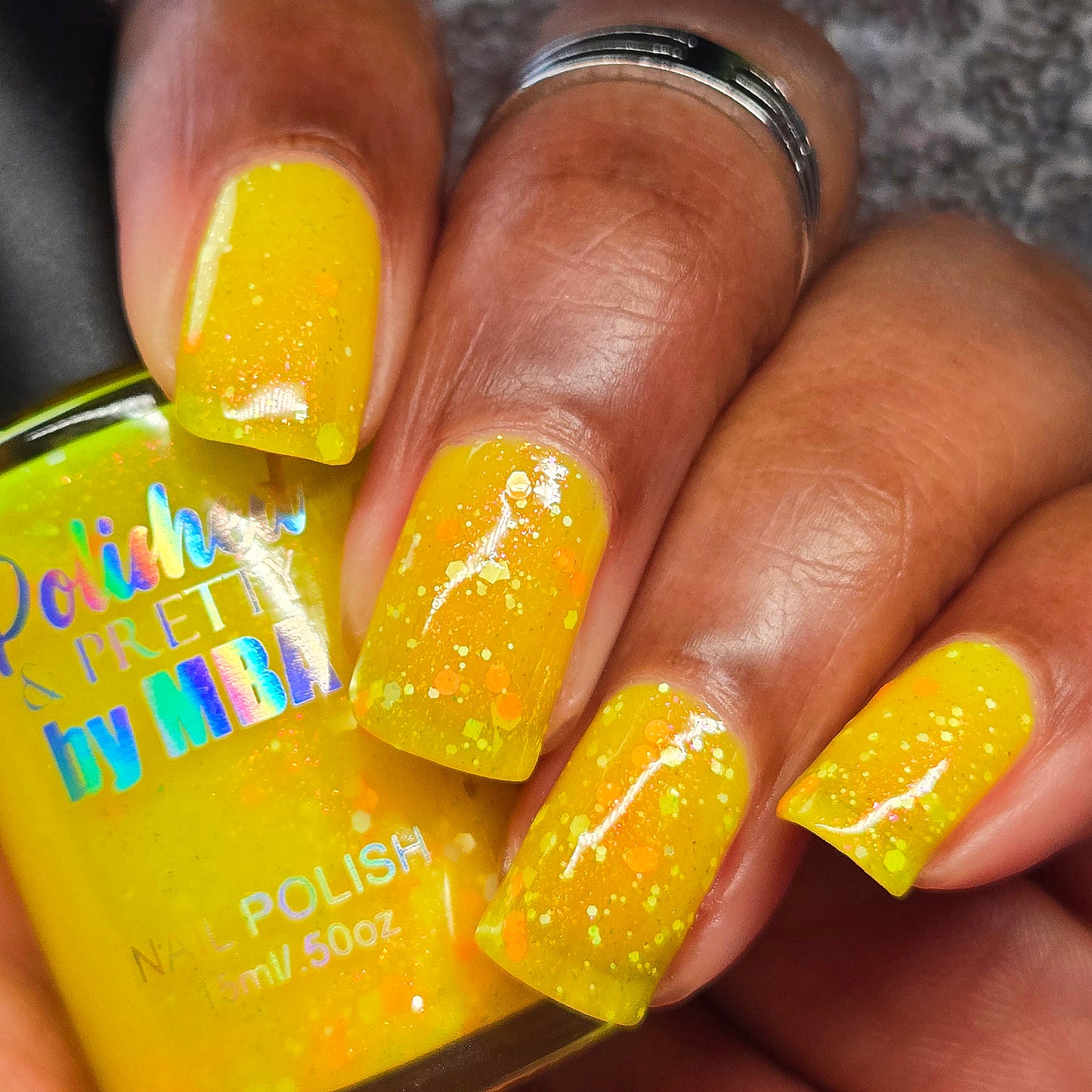 Lemondrop Chill-Neon Glitter Shimmer Polish