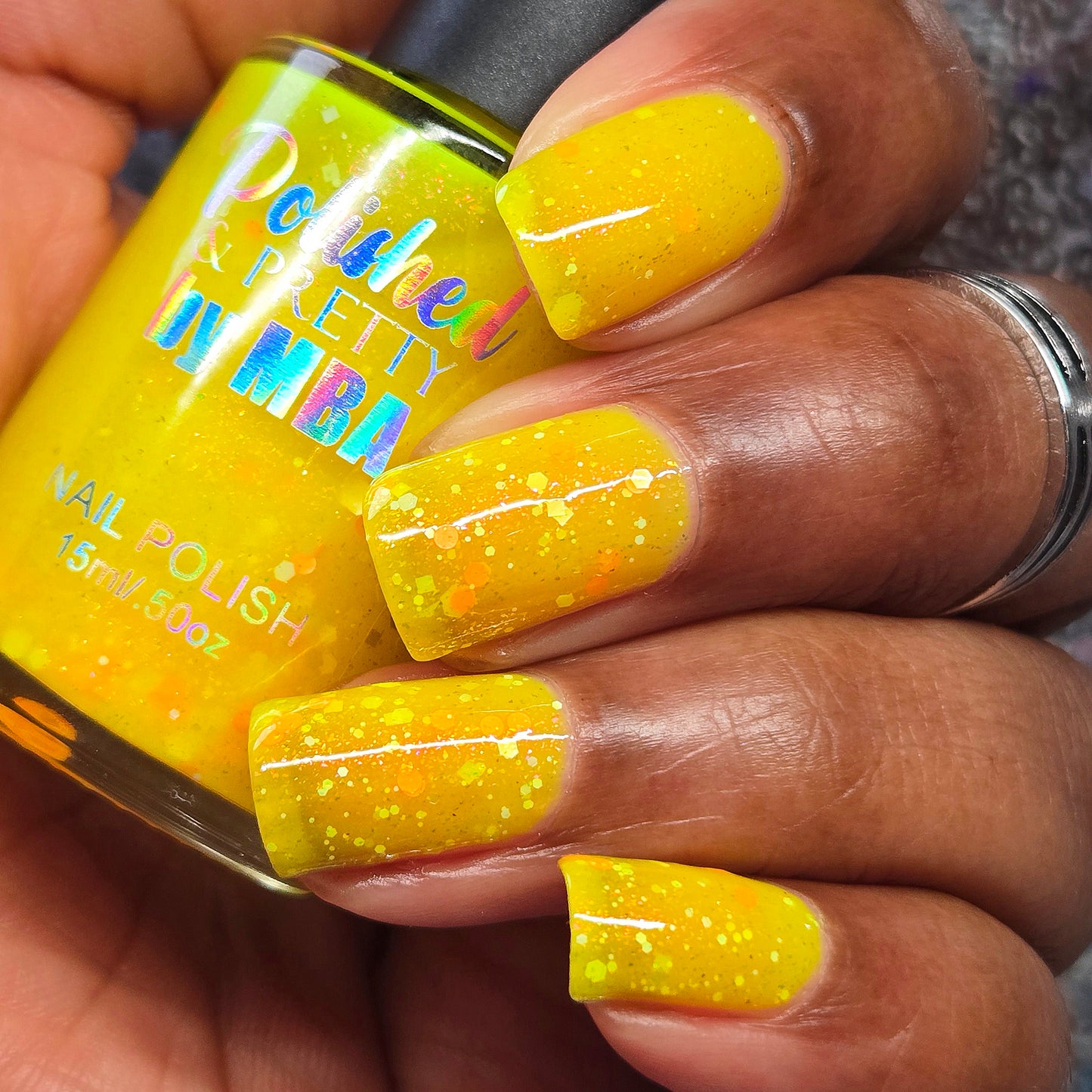 Lemondrop Chill-Neon Glitter Shimmer Polish