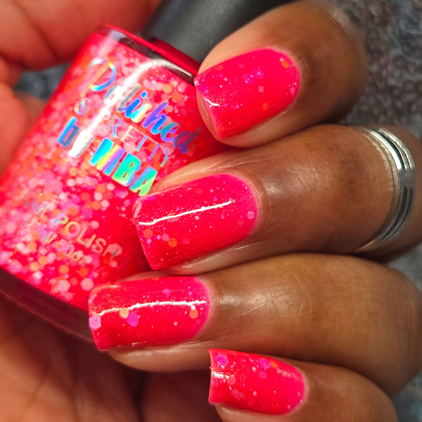 Pink Pony Punch-Neon Glitter Shimmer Polish