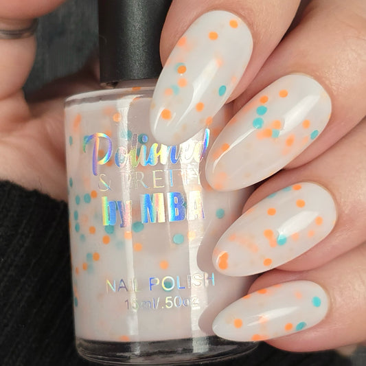 Breezy Days-White Crelly Glitter Polish