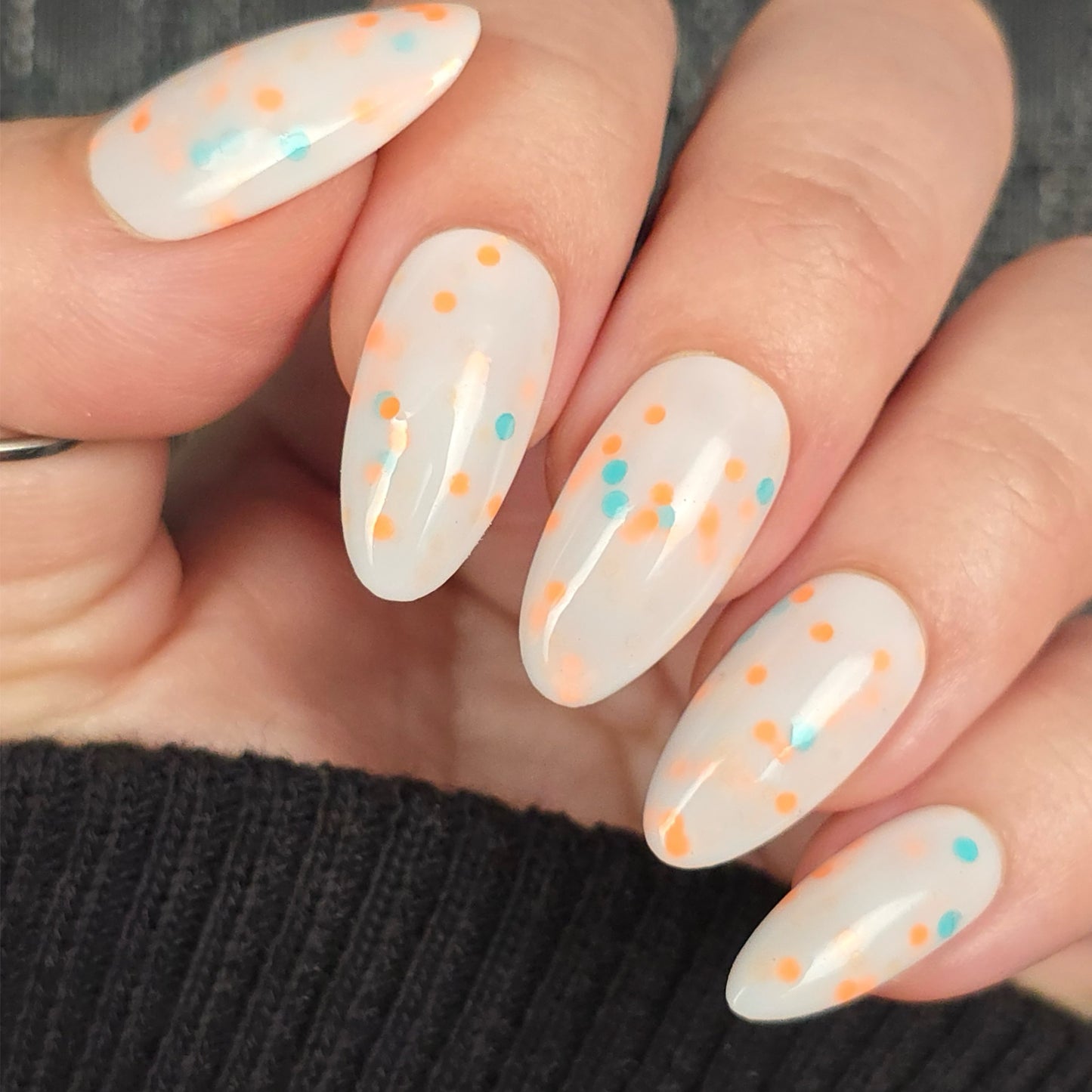 Breezy Days-White Crelly Glitter Polish