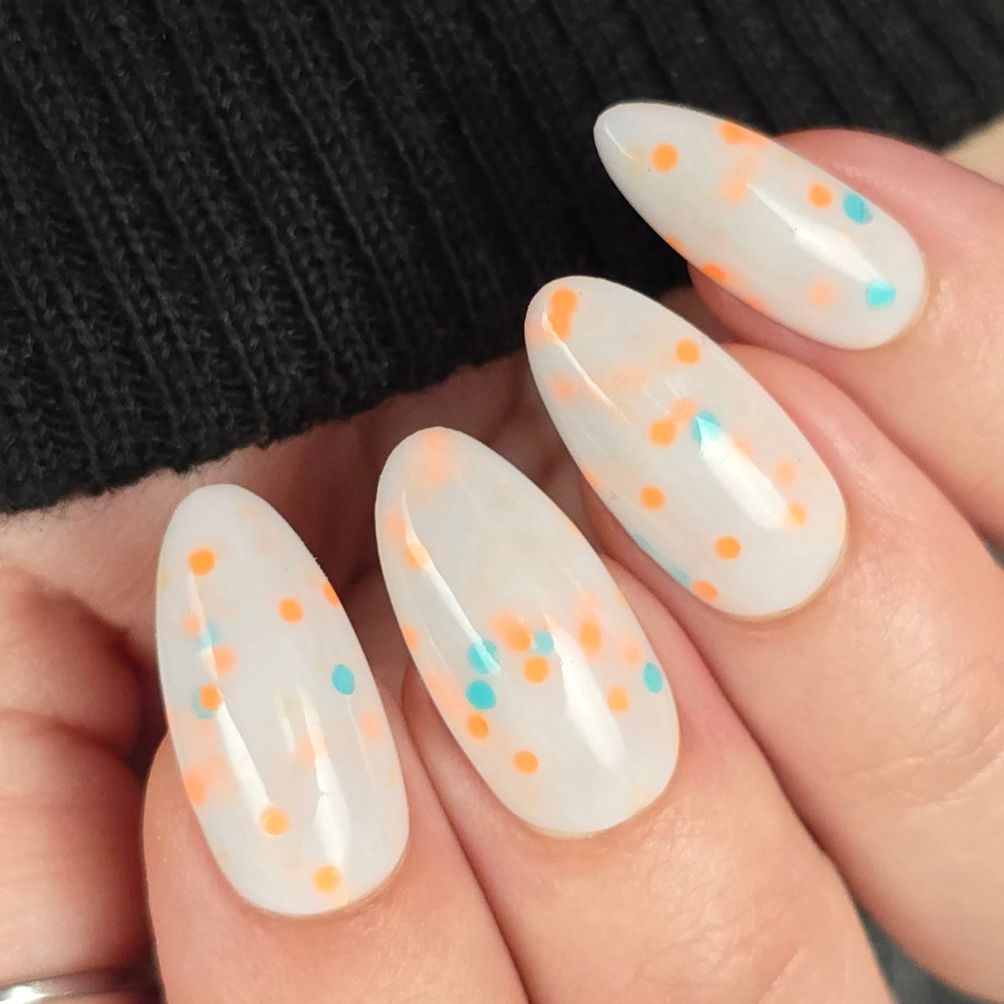 Breezy Days-White Crelly Glitter Polish