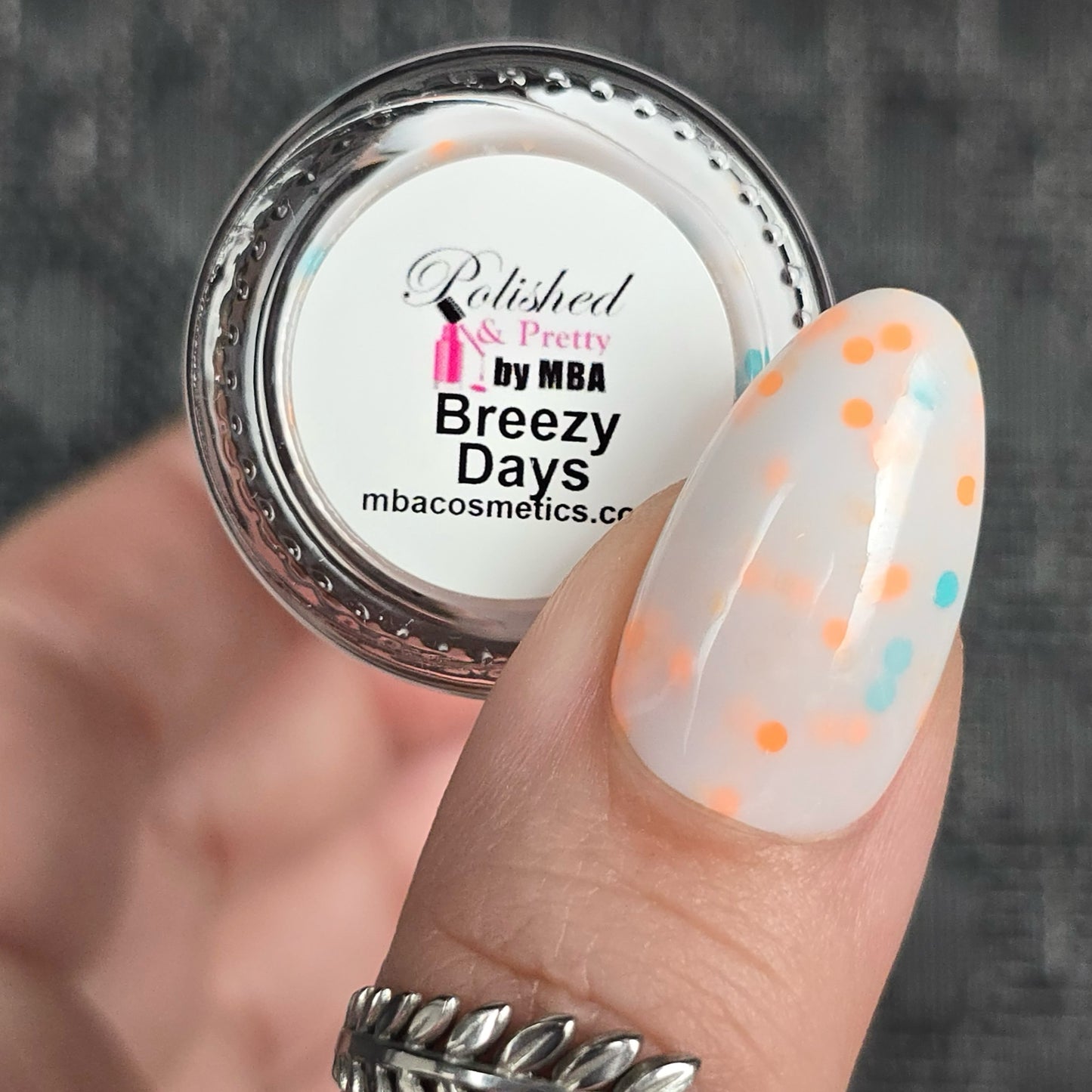 Breezy Days-White Crelly Glitter Polish